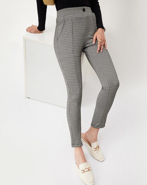 Buy online Black Solid Printed Trousers from bottom wear for Women by  Westwood for ₹1289 at 48% off | 2024 Limeroad.com