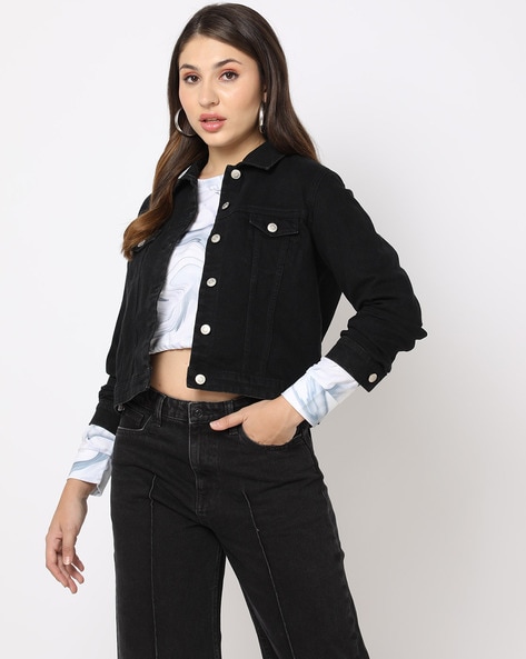 Black Denim Jacket For Women And Girls-kimdongho.edu.vn