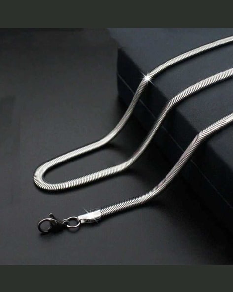 925 Silver 1MM/2MM/3MM Snake Chain Necklace For Men | Silver snake chain,  Chain necklace, Men necklace