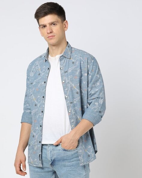 Men's branded full sleeve denim Shirt - Evilato collection of shirts