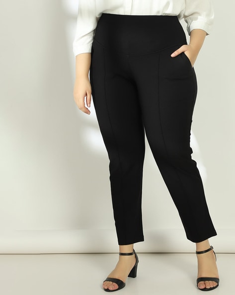 Black Wide Leg Trouser  Plus Size Clothing from Live Unlimited London