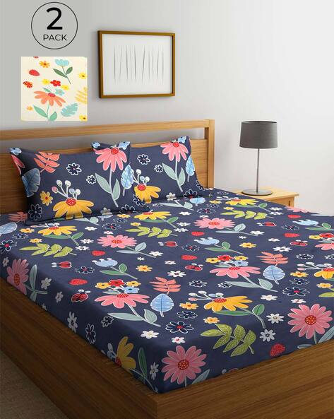 Buy Multicoloured Bedsheets for Home & Kitchen by KLOTTHE Online