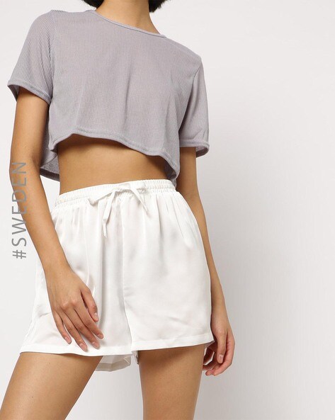Buy White Shorts for Women by MADAME Online