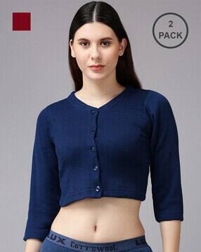 lux cott's wool Pack of 2 Buttom Closure Thermal Top-picture-20