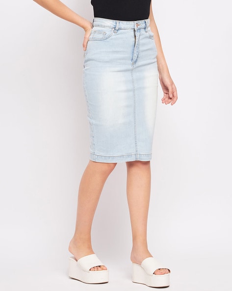 Leading Denim Skirt Light Blue | Buy Online | Edge Clothing