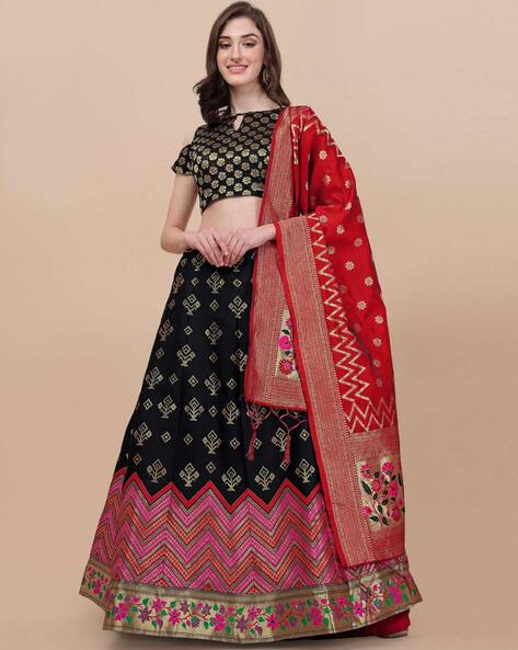 Buy Black & red Lehenga Choli Sets for Women by VAIDEHI FASHION Online |  Ajio.com