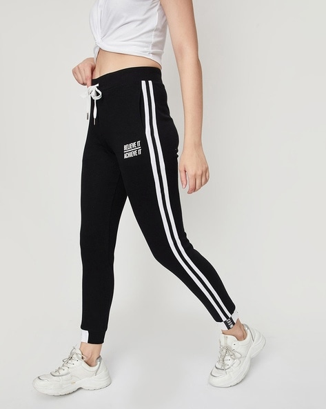 Women Straight Leg Track Pants with Elastic Waist