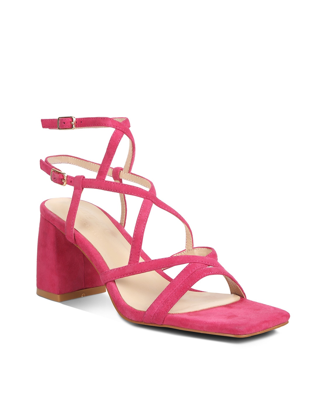 Cerise pink 2024 block heel sandals