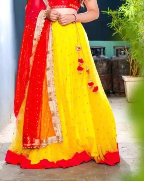 Red and Yellow Navratri Special Lehenga Choli Garba Special Lehenga Chaniya  Choli for Women Embroidery Chaniya Choli With Dupatta Ghaghara - Etsy