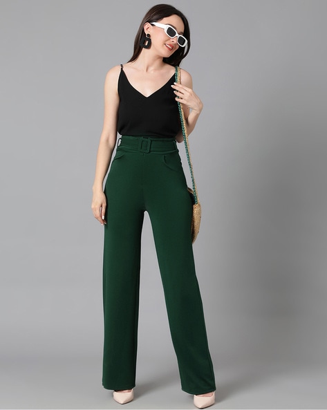 Buy Green Trousers & Pants for Women by KOTTY Online