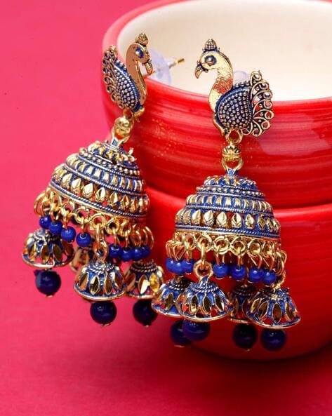 Peacock Blue Boho Dangle Earrings For Women Luxury Designer Vintage Flower  Tassel Drop Earrings Bohemian Ethnic Indian Jewelry From Gracezhangsstudio,  $1.72 | DHgate.Com