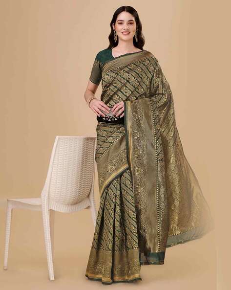 SF - Green color Soft Silk Saree