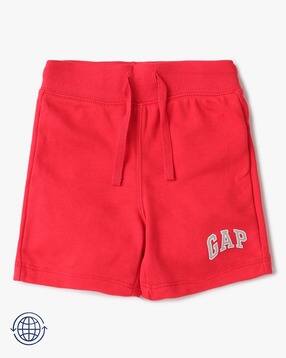 Slim Fit Shorts with Brand Print-image-42