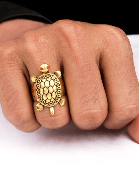 fcity.in - Gold Plated Brass Spiritual Symbol Omtortoisekachua Ring For  Women