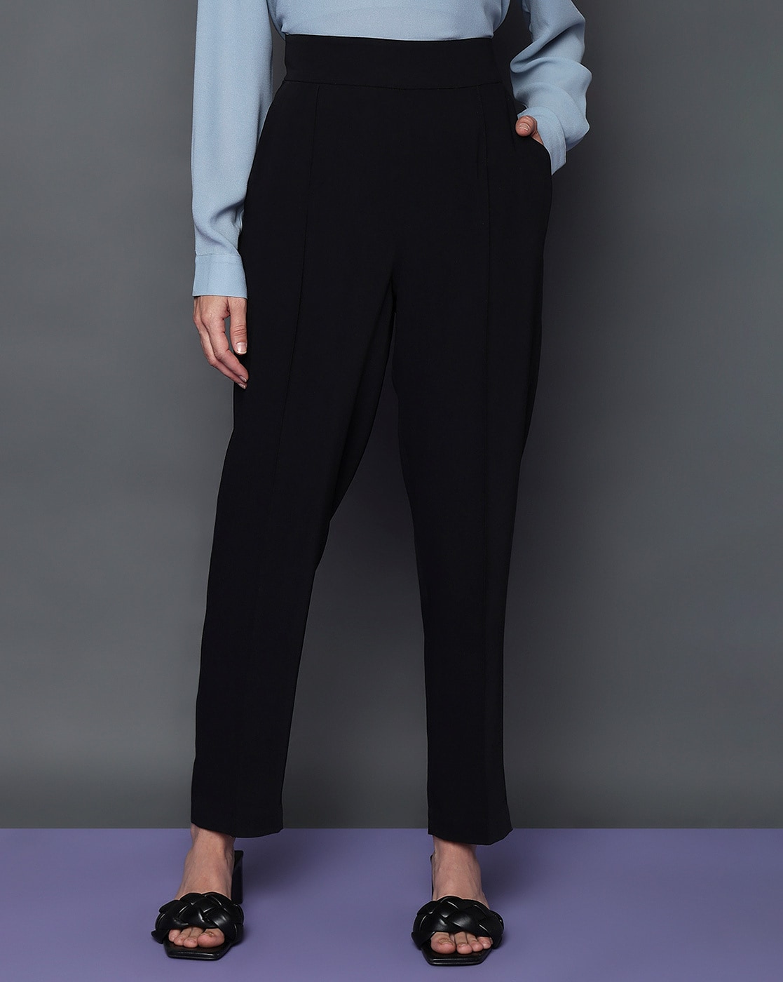 ZARA Woman TROUSERS | STRAIGHT FIT TROUSERS WITH VENTS Black | 1478/028 ⋆  Divanidosa