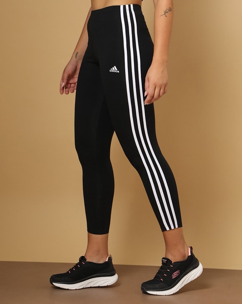 Women's Clothing - Training Essentials 3-Stripes High-Waisted Short Leggings  - Black