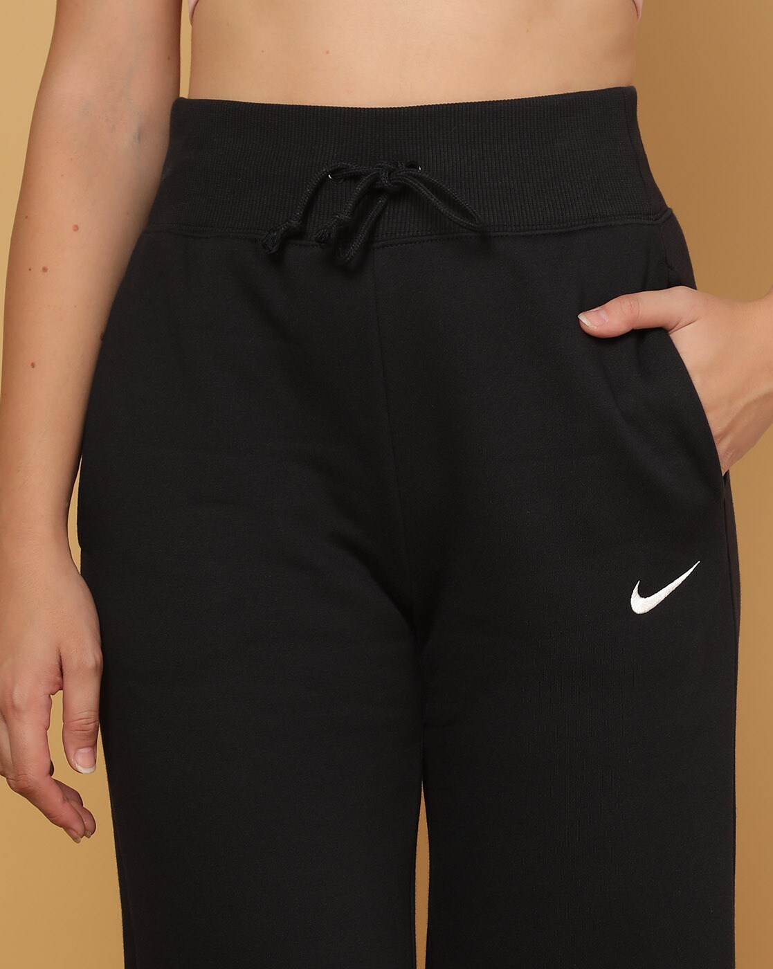 Nike Women's Straight Leg Sweatpants Black Size Small Gray Stripe A1W