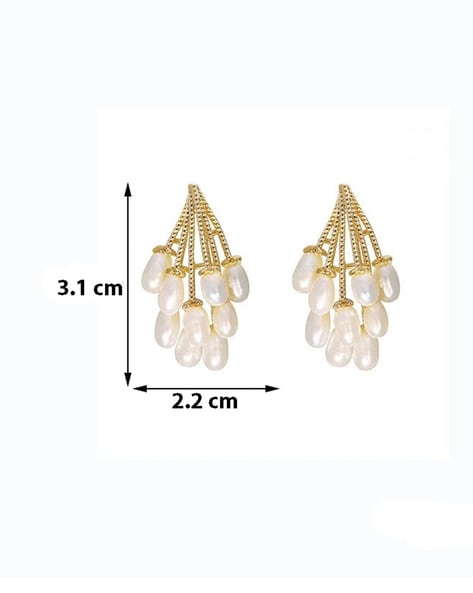 Buy YienDooLong Pearl Tassel Drop Earrings Multi Beaded Cluster Chandelier Dangle  Earrings Gold Pearl Chain Earrings Statement Bridal Jewelry for Women Girls  Online at desertcartINDIA