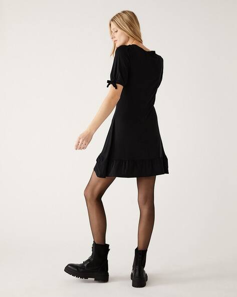 Jersey Round-Neck Mini Skater Dress