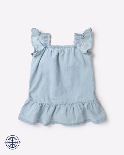 Buy Calvin Klein Baby Girls Denim Dress, Light wash Blue, 18M at Amazon.in