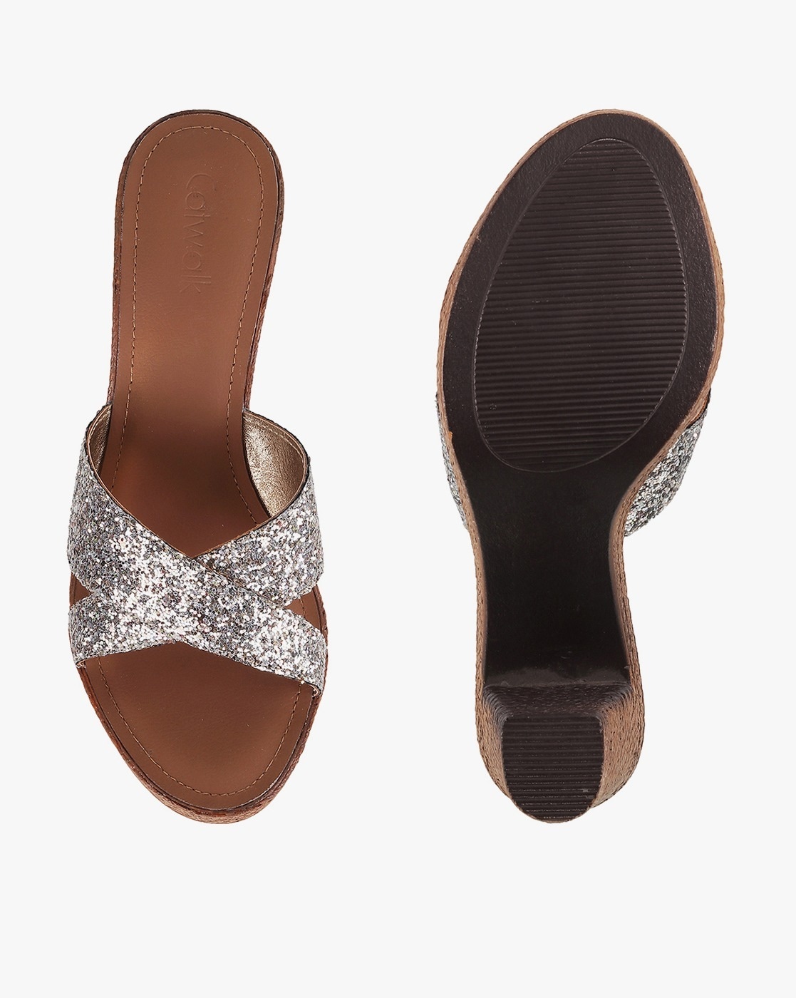 Buy CATWALK Bronze Womens Ethnic Slipon Wedge Sandals | Shoppers Stop