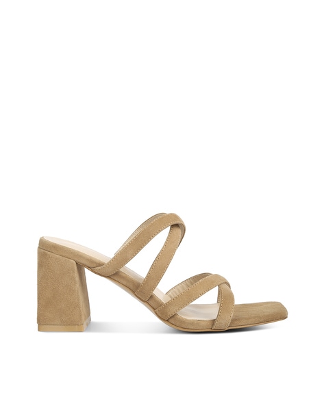 Tan 2025 strappy mules