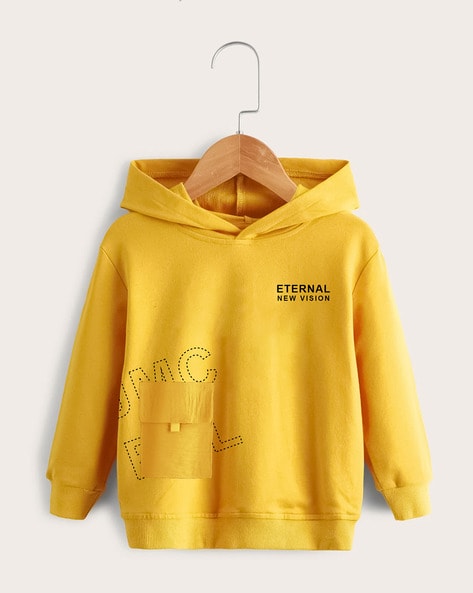 Yellow hooded sales t shirt