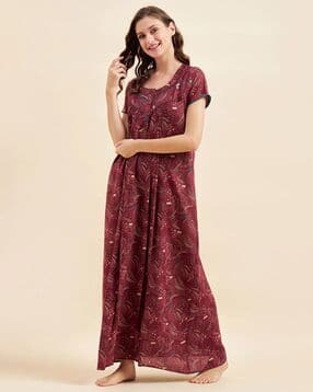 sweet dreams Geometric Print Round-Neck Nightie-picture-38