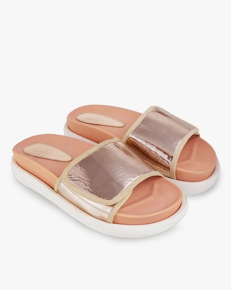 Womens best sale velcro slides