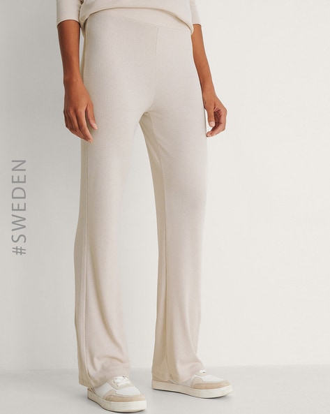 Ribbed Wide-Leg Pants