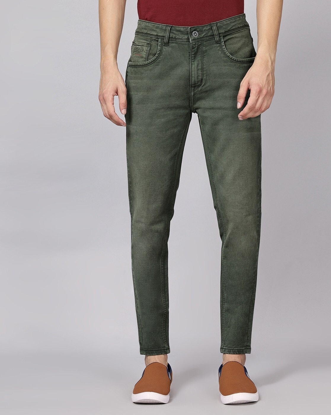 Kozzak olive super skinny fit cargo jeans - G3-MJE4631 | G3fashion.com