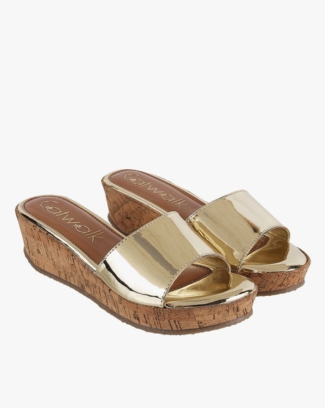 Catwalk hot sale gold wedges