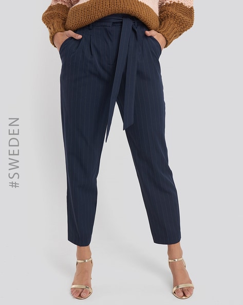 Buy Navy Blue Trousers  Pants for Women by Jaipur Kurti Online  Ajiocom
