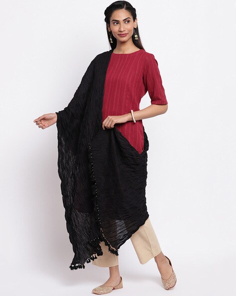 Smoked Dupatta with Tassels Price in India