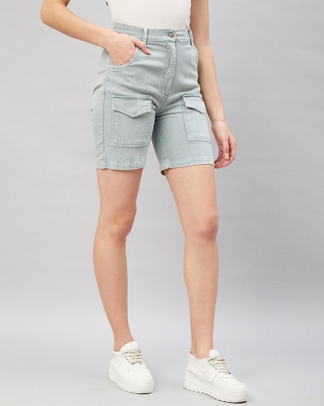 Women's Casual Cargo Shorts High Waist Loose Fit Outdoor Jean Short Pants  with Pockets Summer Comfy Hiking Denim Shorts at Amazon Women's Clothing  store