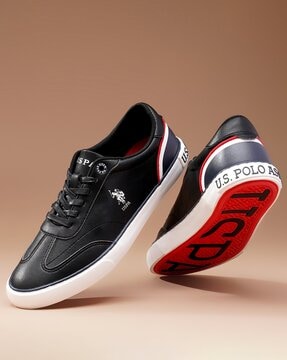 Polo shoes black sales and red