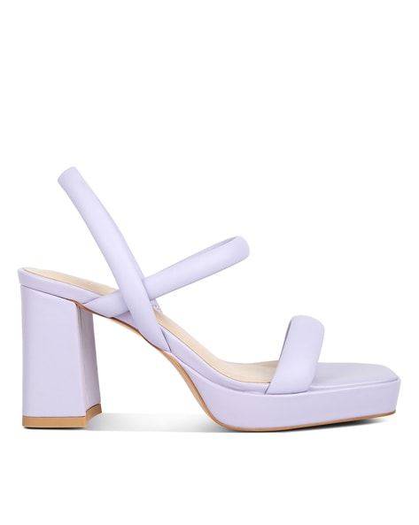 Purple Sculptural Heel Sandals - CHARLES & KEITH IN