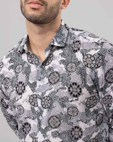 paisley and gray shirts