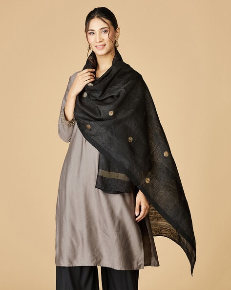 Women Printed Stole with Stitched Border Price in India
