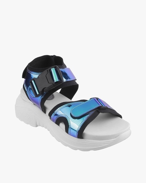 Holographic chunky sandals hot sale