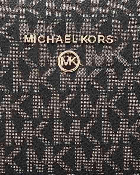 Michael Kors Eva Black Signature Logo Small Top Zip Tote Bag - Black