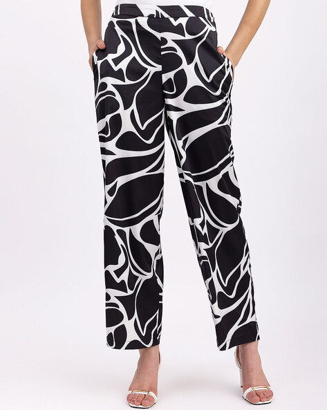 Women Zebra Print Trousers New Elastic High Waist Long Pants Plus Size  Casual Female Office Lady Trousers (Black, S) at Amazon Women's Clothing  store