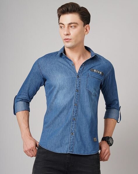 Men Cotton Slim Fit Shirt