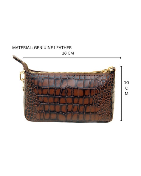 Brown croc purse best sale