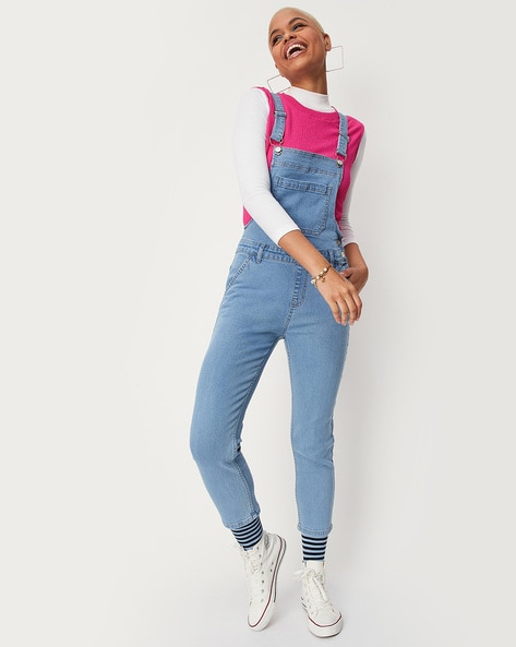 Isabelle Jean Dungaree in MID DENIM | White Stuff
