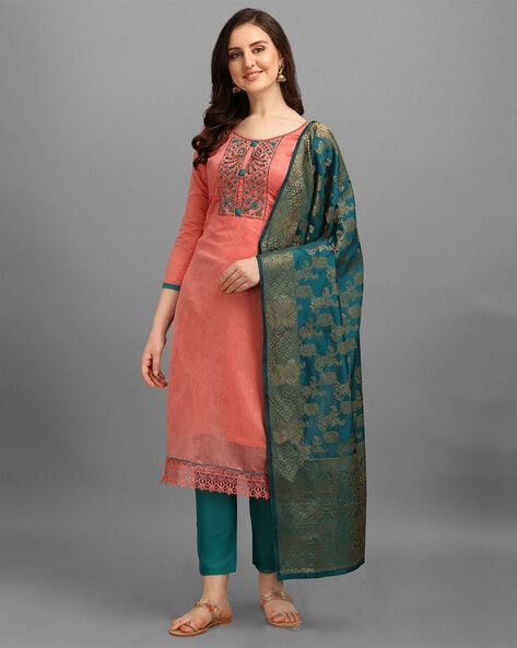 Cotton Salwar Suit Karachi Dress Material With Embroidery for Women –  Stilento-sonthuy.vn