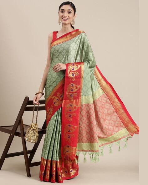 Buy Green Sarees for Women by Fratona Online | Ajio.com