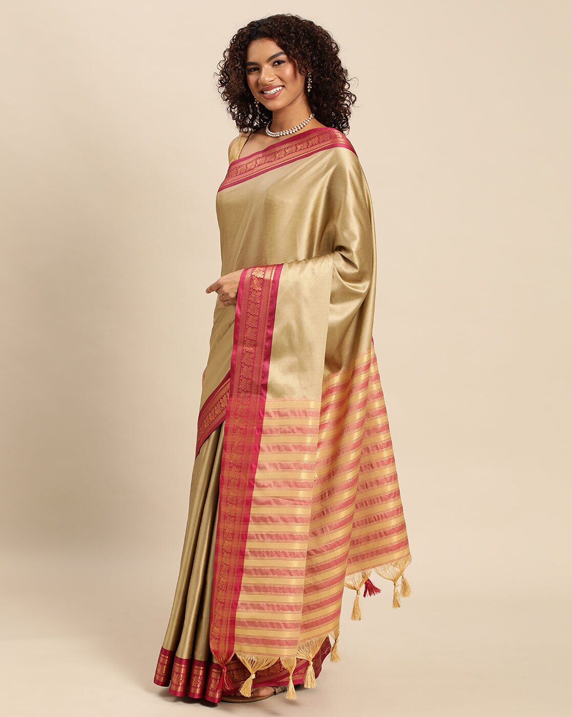 Buy Mustard Sarees for Women by Fashion Ritmo Online | Ajio.com