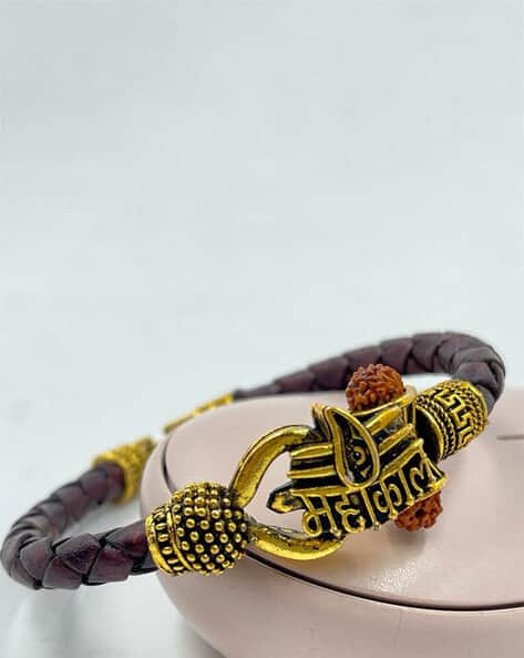 CHARMS Gold-Plated Lord Shiva Trishul Wristband