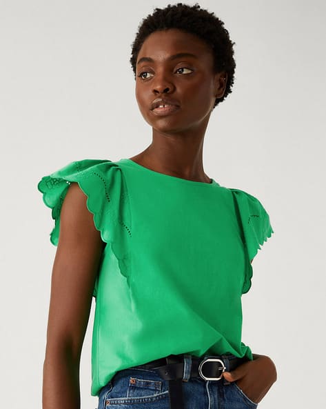 Marks & Spencer Pure Cotton Broderie Detail Top